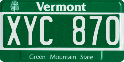 VT license plate XYC870