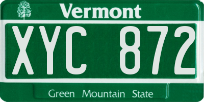 VT license plate XYC872