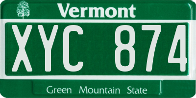 VT license plate XYC874