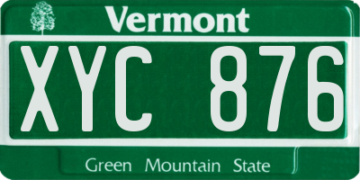 VT license plate XYC876
