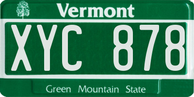 VT license plate XYC878