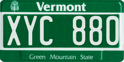 VT license plate XYC880