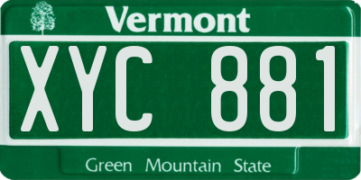 VT license plate XYC881