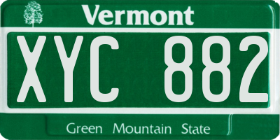 VT license plate XYC882