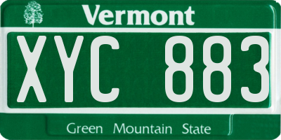 VT license plate XYC883