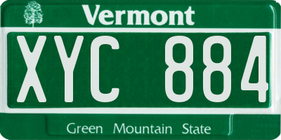 VT license plate XYC884
