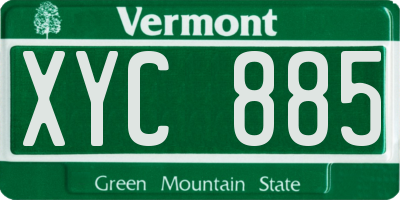 VT license plate XYC885