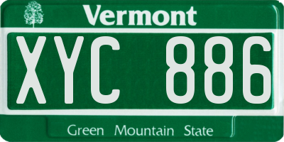 VT license plate XYC886