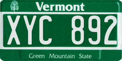 VT license plate XYC892