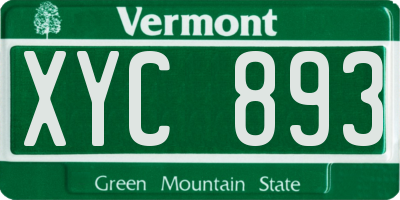 VT license plate XYC893