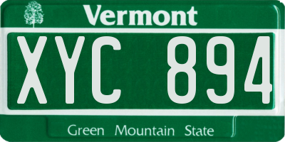 VT license plate XYC894