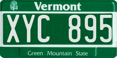 VT license plate XYC895