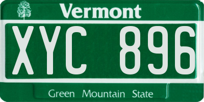 VT license plate XYC896