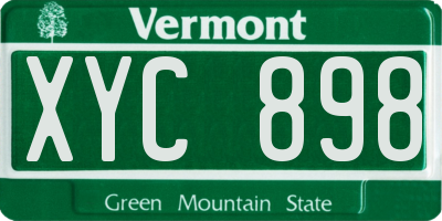 VT license plate XYC898