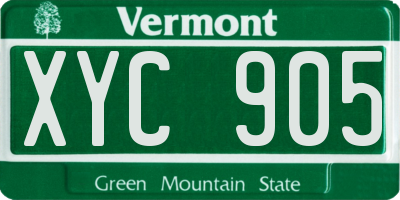 VT license plate XYC905