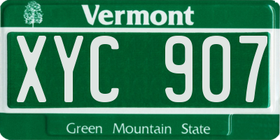 VT license plate XYC907