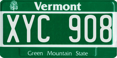 VT license plate XYC908