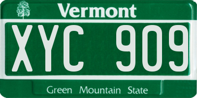 VT license plate XYC909