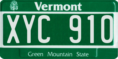 VT license plate XYC910