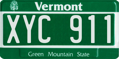 VT license plate XYC911