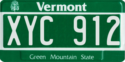VT license plate XYC912