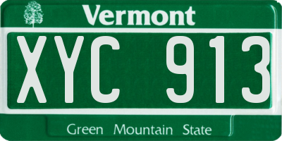 VT license plate XYC913