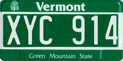 VT license plate XYC914