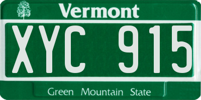 VT license plate XYC915