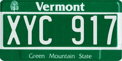 VT license plate XYC917