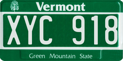 VT license plate XYC918