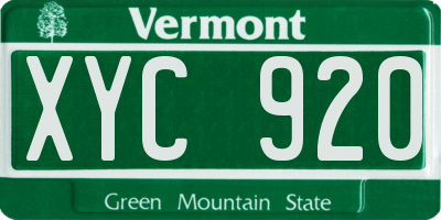 VT license plate XYC920