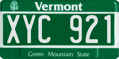 VT license plate XYC921