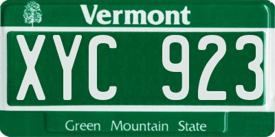 VT license plate XYC923