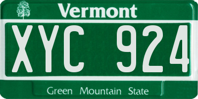 VT license plate XYC924