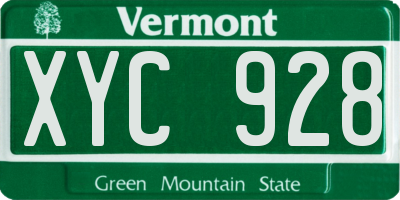 VT license plate XYC928