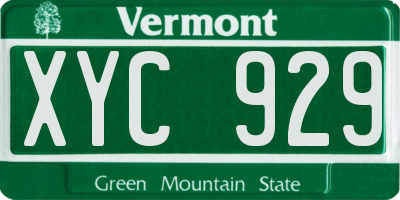 VT license plate XYC929