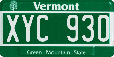 VT license plate XYC930