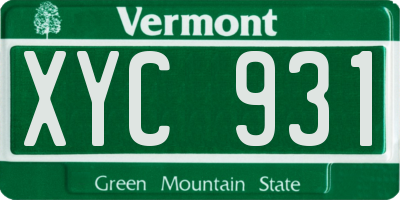 VT license plate XYC931