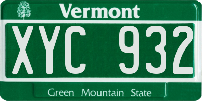 VT license plate XYC932