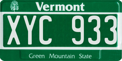 VT license plate XYC933