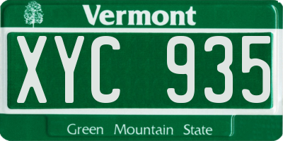 VT license plate XYC935