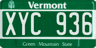 VT license plate XYC936