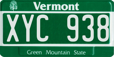 VT license plate XYC938