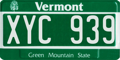 VT license plate XYC939