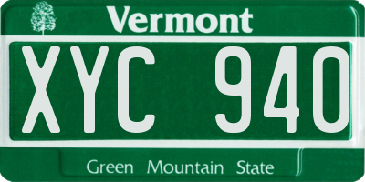 VT license plate XYC940