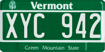 VT license plate XYC942