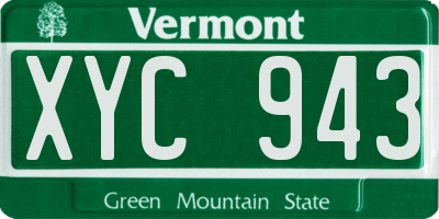 VT license plate XYC943