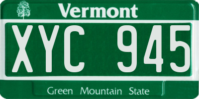 VT license plate XYC945