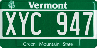 VT license plate XYC947