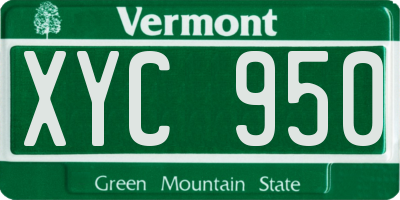 VT license plate XYC950